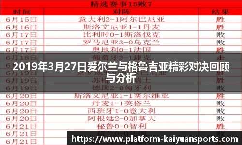 2019年3月27日爱尔兰与格鲁吉亚精彩对决回顾与分析